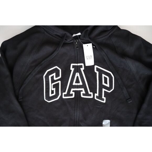 GAP 870256 Women Sz L Black Logo Zip Fleece Hoodie & Fleece Joggers 2-pc Set - Picture 3 of 13